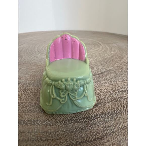 Fisher-Price Vintage Loving Family Vanity Chair Replacement Sage Green and Pink - Picture 2 of 6